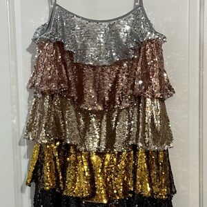 Buddy Love Sequin Layered Dress - Silver, Gold, Bronze, Black